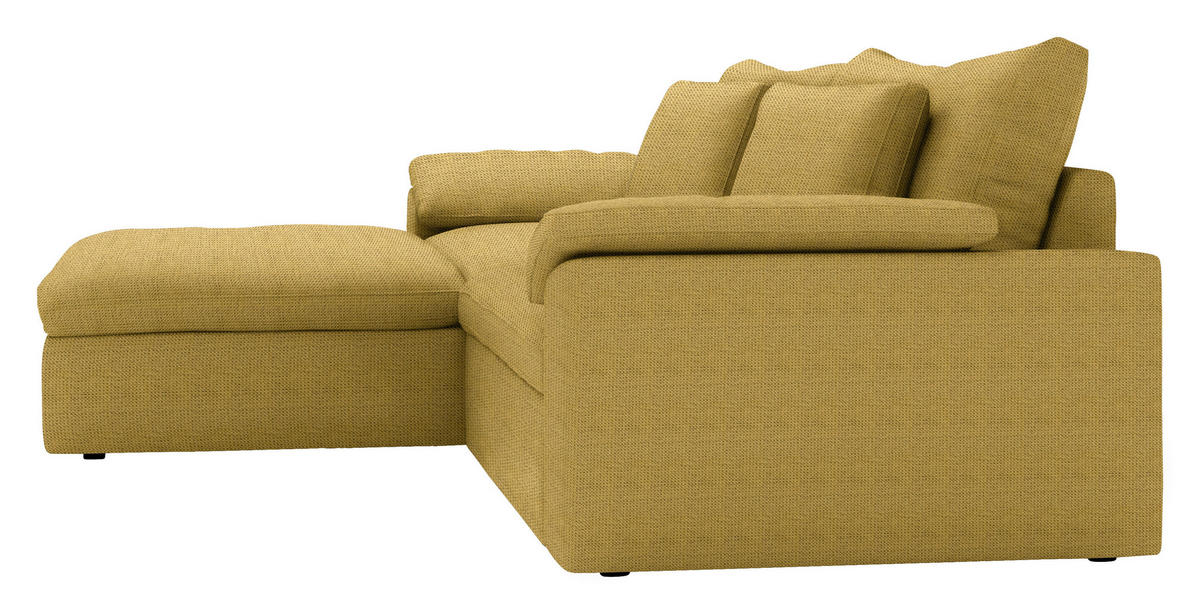 ECKSOFA  Chenille Currygelb  - Currygelb/Schwarz, Modern, Kunststoff/Textil (198/306cm) - Carryhome