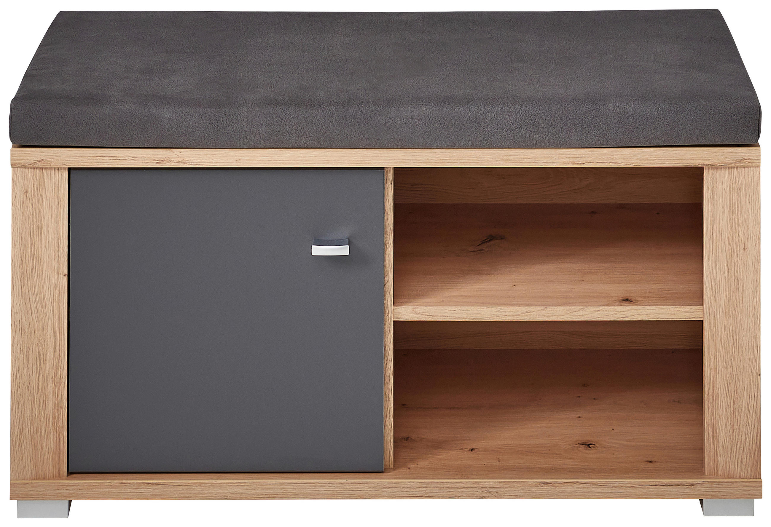 GARDEROBENBANK  in 86/50/38 cm  - Chromfarben/Graphitfarben, Design, Kunststoff/Textil (86/50/38cm) - Xora