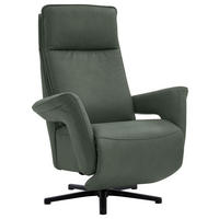 RELAXSESSEL in Leder Dunkelgrün  - Dunkelgrün/Schwarz, Design, Leder/Metall (83/112/87-174cm) - Valdera