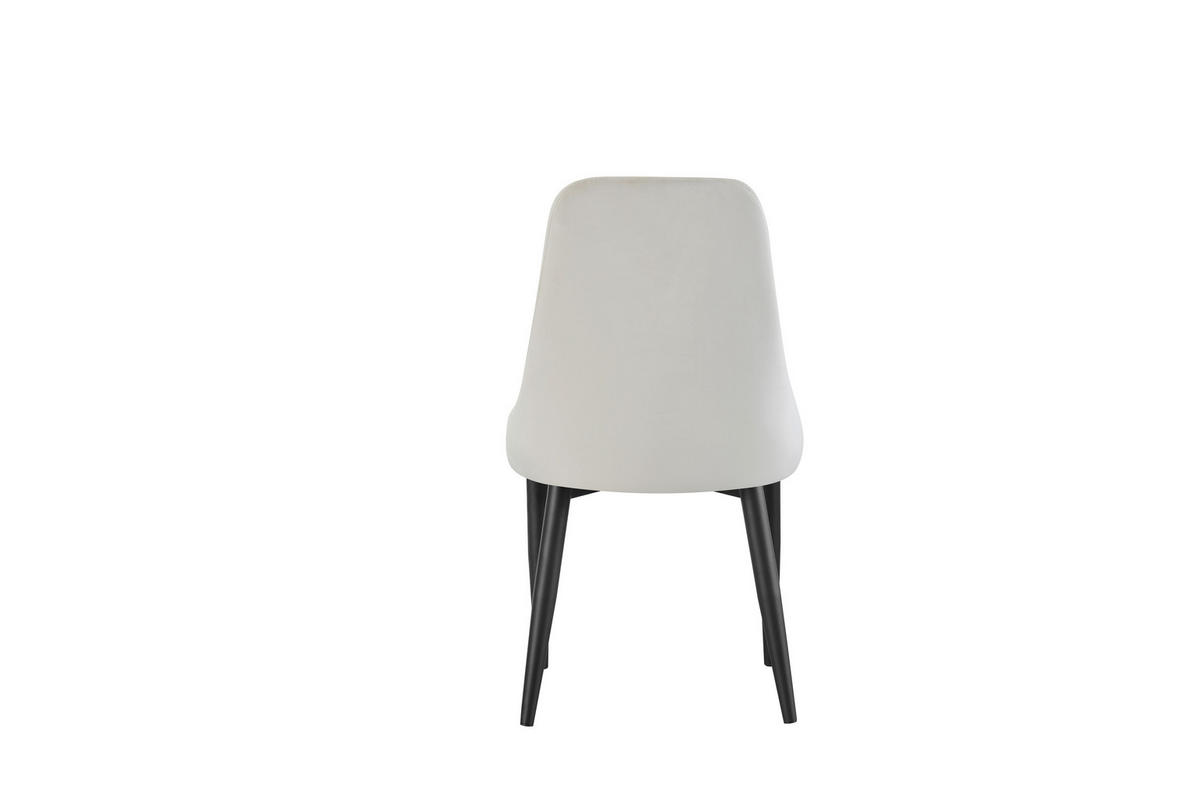 STUHL-SET 2 Stück  in Webstoff  - Creme/Schwarz, MODERN, Textil/Metall (44/88/58cm) - MID.YOU