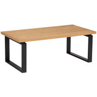 COUCHTISCH Eiche furniert 115/60/42,5 cm rechteckig Naturfarben, Schwarz  - Schwarz/Naturfarben, Design, Holz/Holzwerkstoff (115/60/42,5cm) - MID.YOU