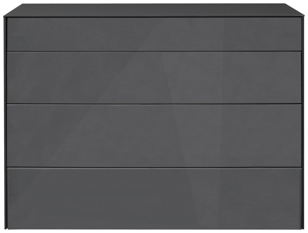 SIDEBOARD Imola  in 121/89/42 cm  - Anthrazit/Schwarz, Design, Glas/Holzwerkstoff (121/89/42cm) - Novel