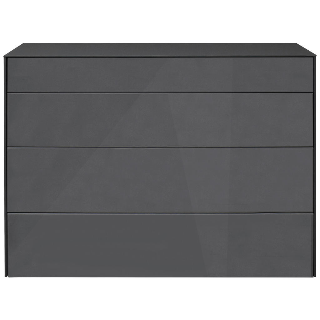 Thumbnail - Novel Sideboard Imola, Anthrazit, Glas, Holzwerkstoff, 2 Schubladen, 121x89x42 cm, DIN EN ISO 9001, stehend, Abdeckplatt...