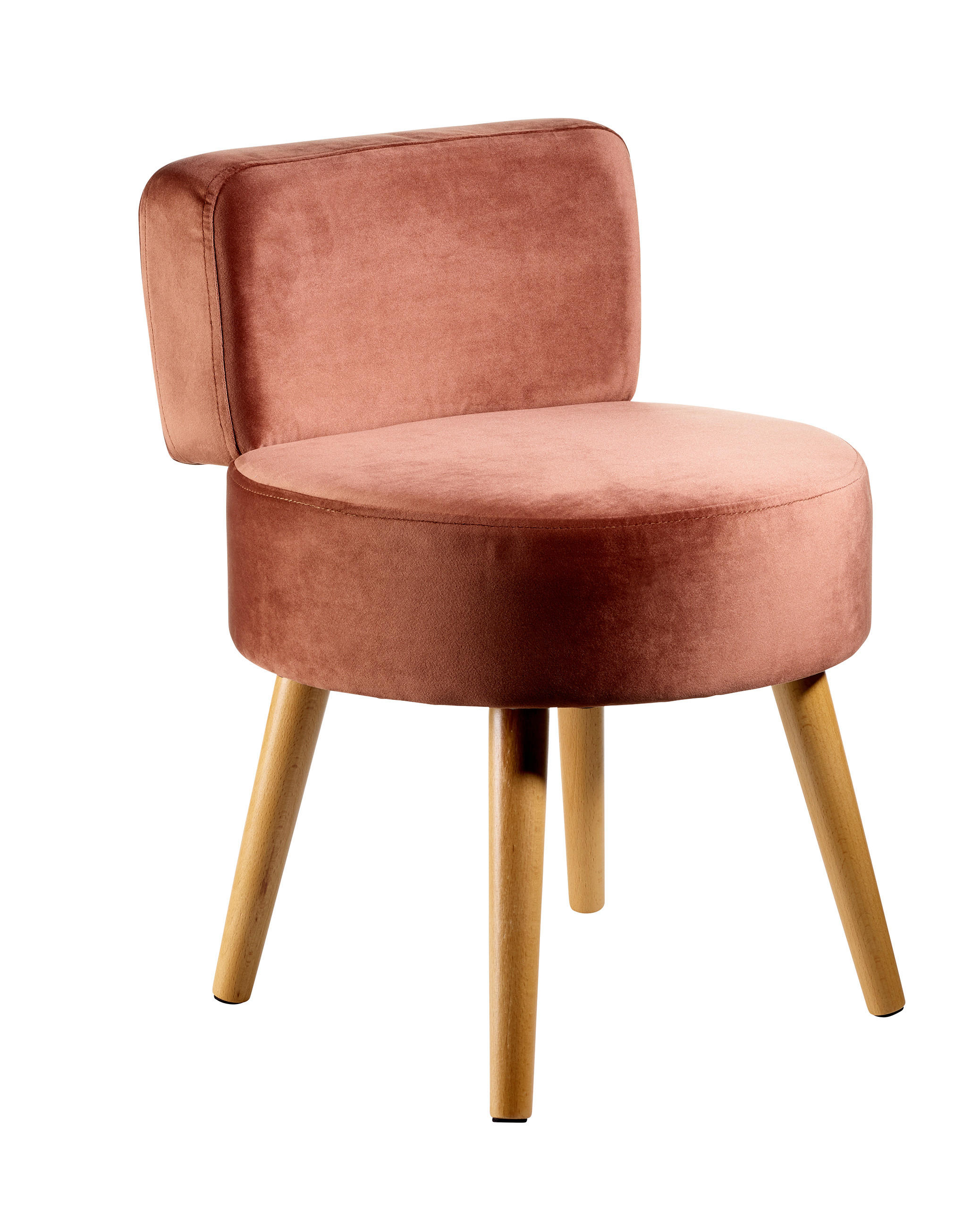 SESSEL in Samt Rostfarben  - Rostfarben, Design, Holz/Textil (44/58/44cm) - Echtwerk