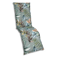 RELAXSESSELAUFLAGE Blätter  - Graublau/Braun, Basics, Textil (50/7/170cm)