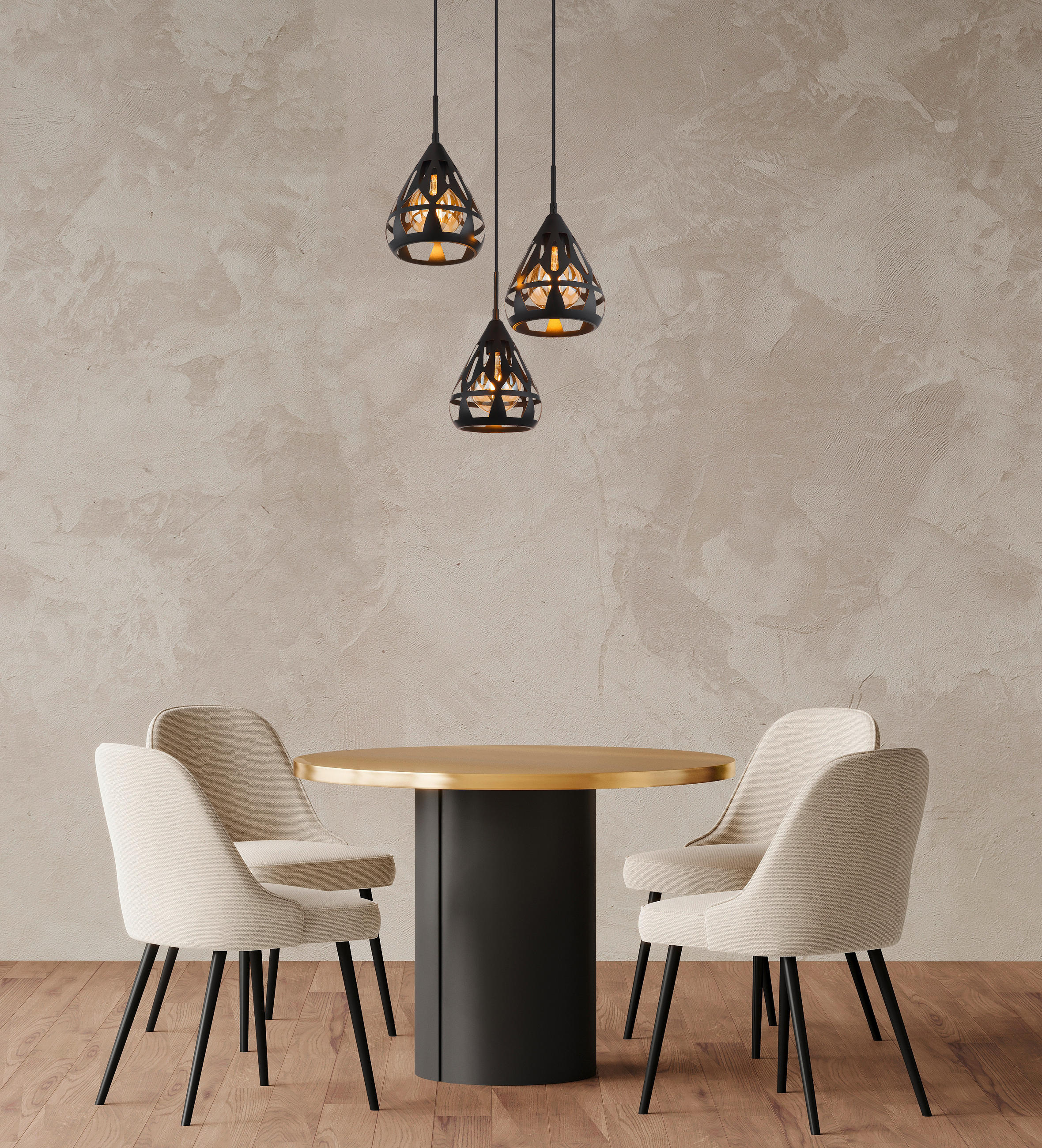 HÄNGLAMPA 41/120 cm  - svart, Trend, metall/plast (41/120cm) - Globo