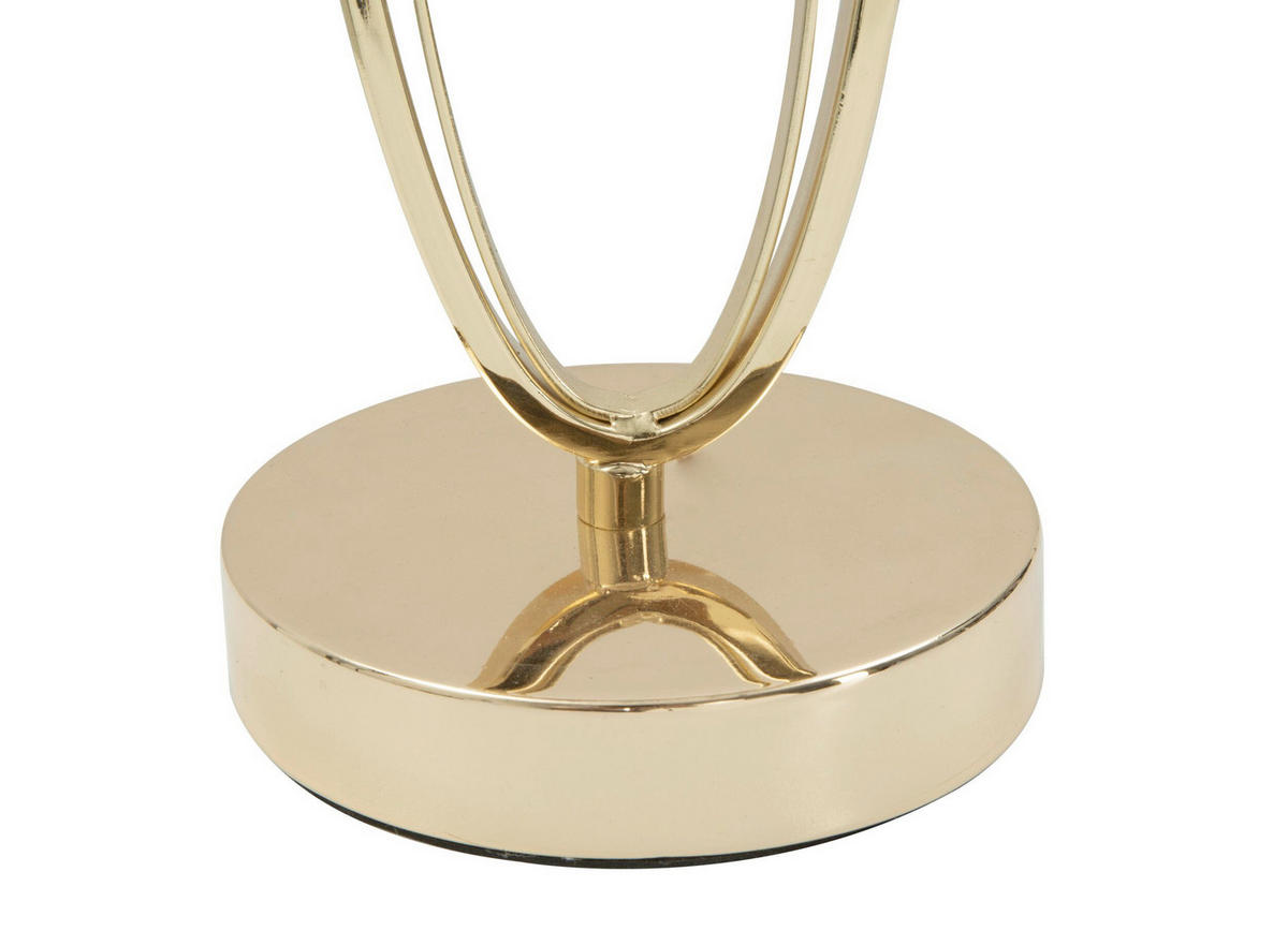 TISCHLEUCHTE 30/58 cm  - Goldfarben/Creme, Trend, Textil/Metall (30/58cm) - Mauro Ferretti