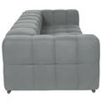 BIGSOFA  in Flachgewebe, Leinenoptik Silberfarben  - Silberfarben/Schwarz, Design, Textil/Metall (262/66/113cm) - Belluti