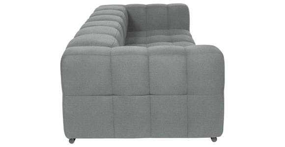 BIGSOFA  in Flachgewebe, Leinenoptik Silberfarben  - Silberfarben/Schwarz, Design, Textil/Metall (262/66/113cm) - Belluti