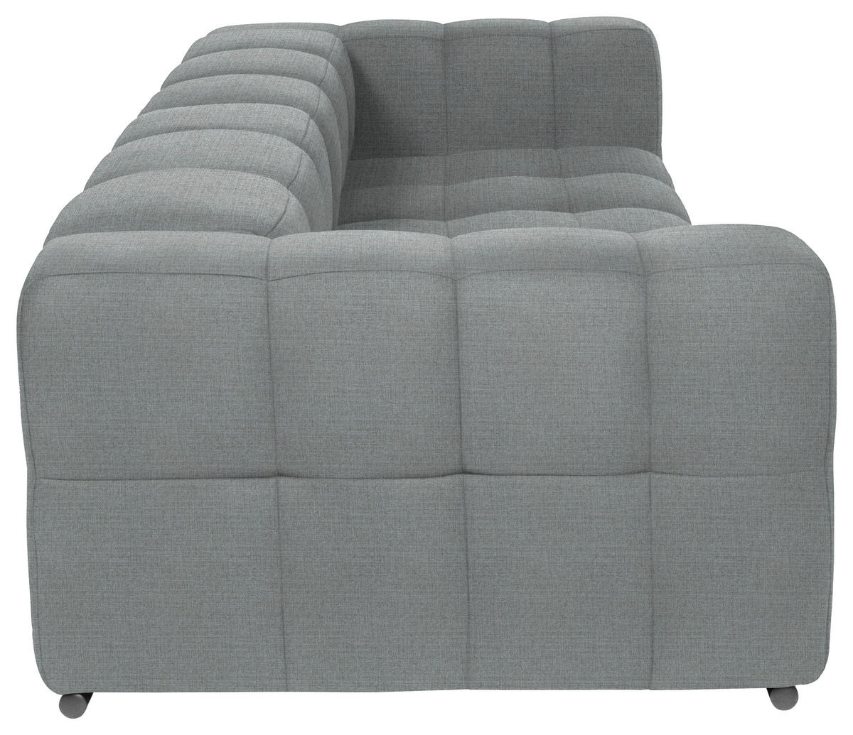BIGSOFA  in Flachgewebe, Leinenoptik Silberfarben  - Silberfarben/Schwarz, Design, Textil/Metall (262/66/113cm) - Belluti