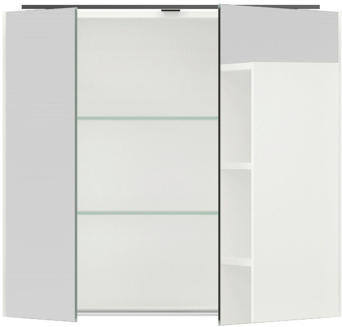 SPIEGELSCHRANK 80/72/21 cm  - Alufarben/Weiß, MODERN, Glas/Holzwerkstoff (80/72/21cm) - Nobilia