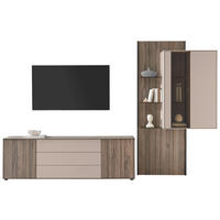 WOHNWAND  in Buchefarben, Sandfarben  324/213/46 cm   - Sandfarben/Buchefarben, Design, Glas/Holz (324/213/46cm) - Johann Jakob