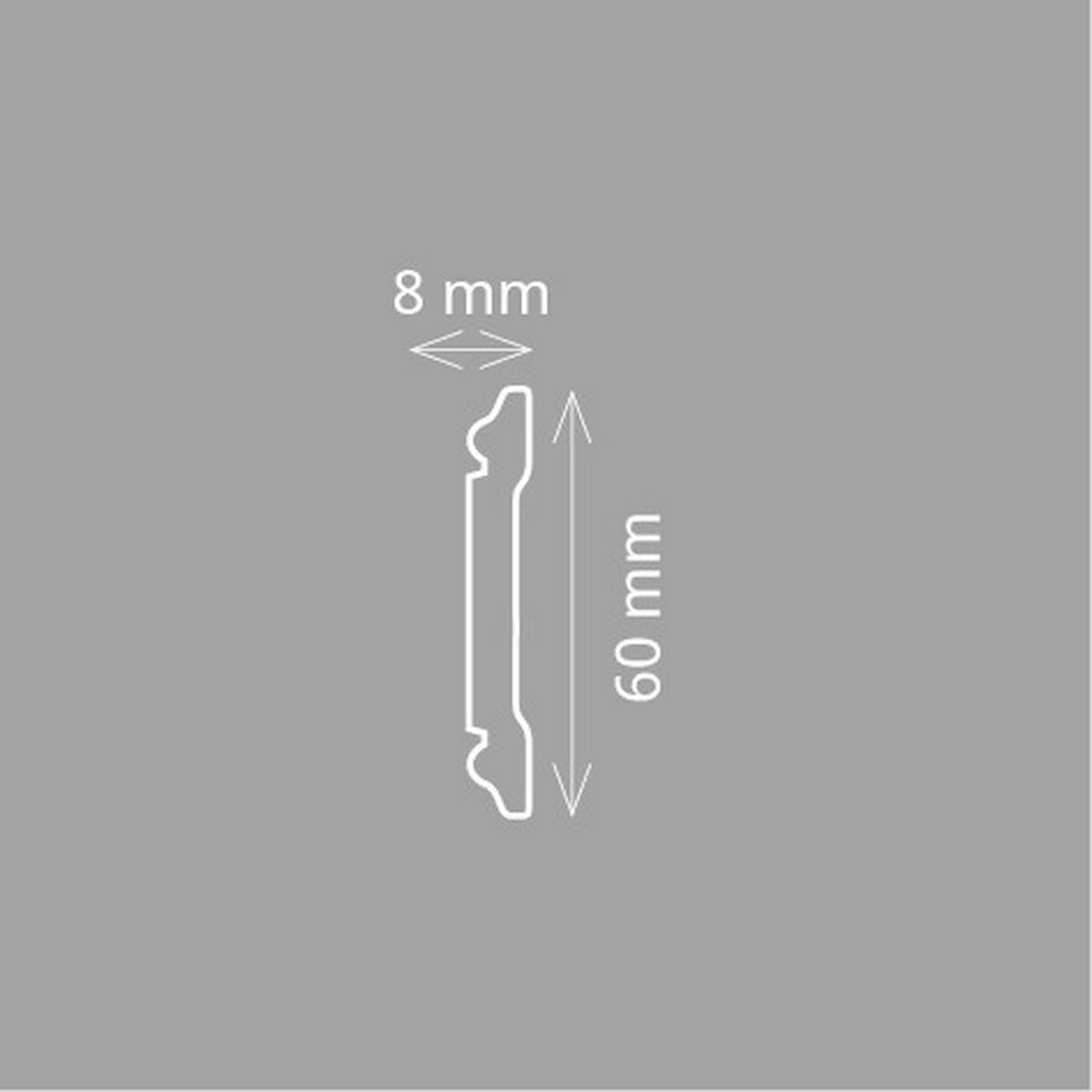 ZIERLEISTE 200/0,8/6,0 cm Weiß Kunststoff  - Weiß, Design, Kunststoff (200/0,8/6,0cm)