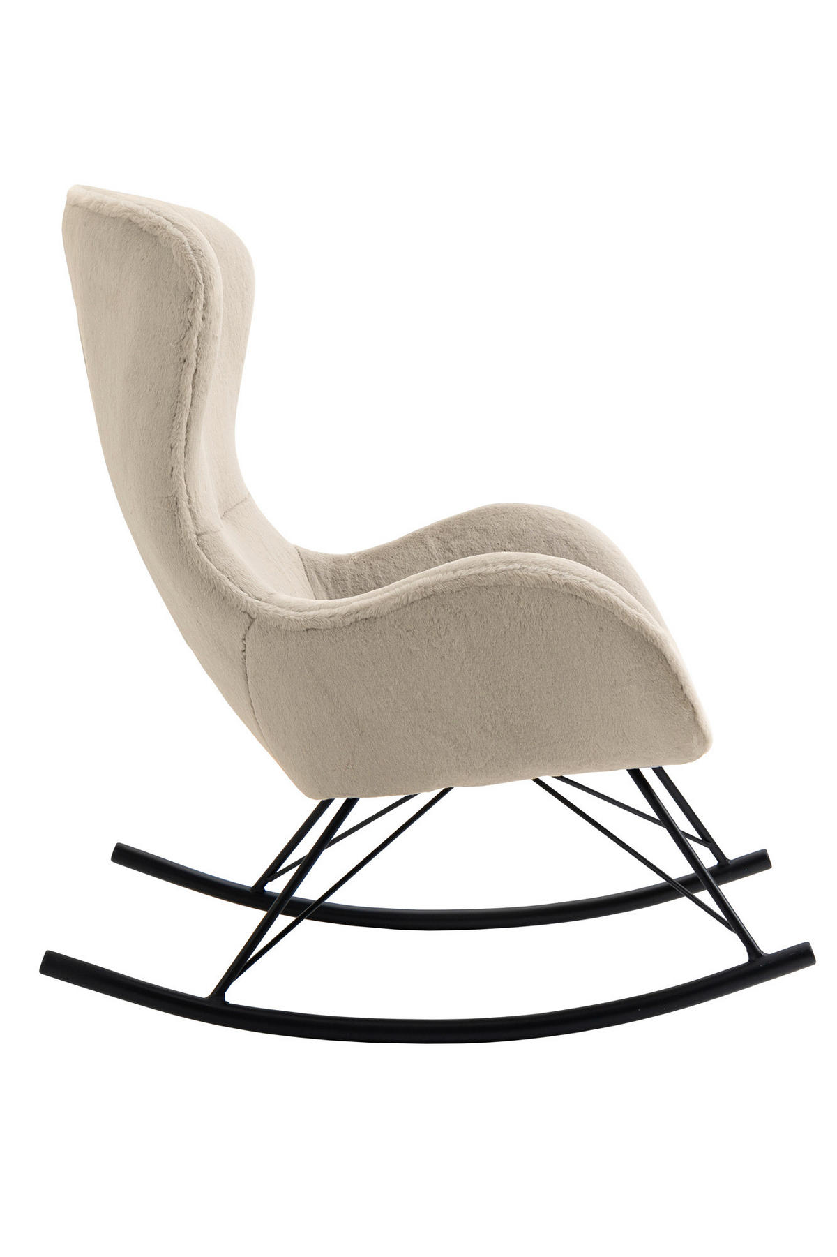 SCHAUKELSTUHL in Beige, Schwarz  - Beige/Schwarz, MODERN, Textil/Metall (70/102/94cm) - Livetastic