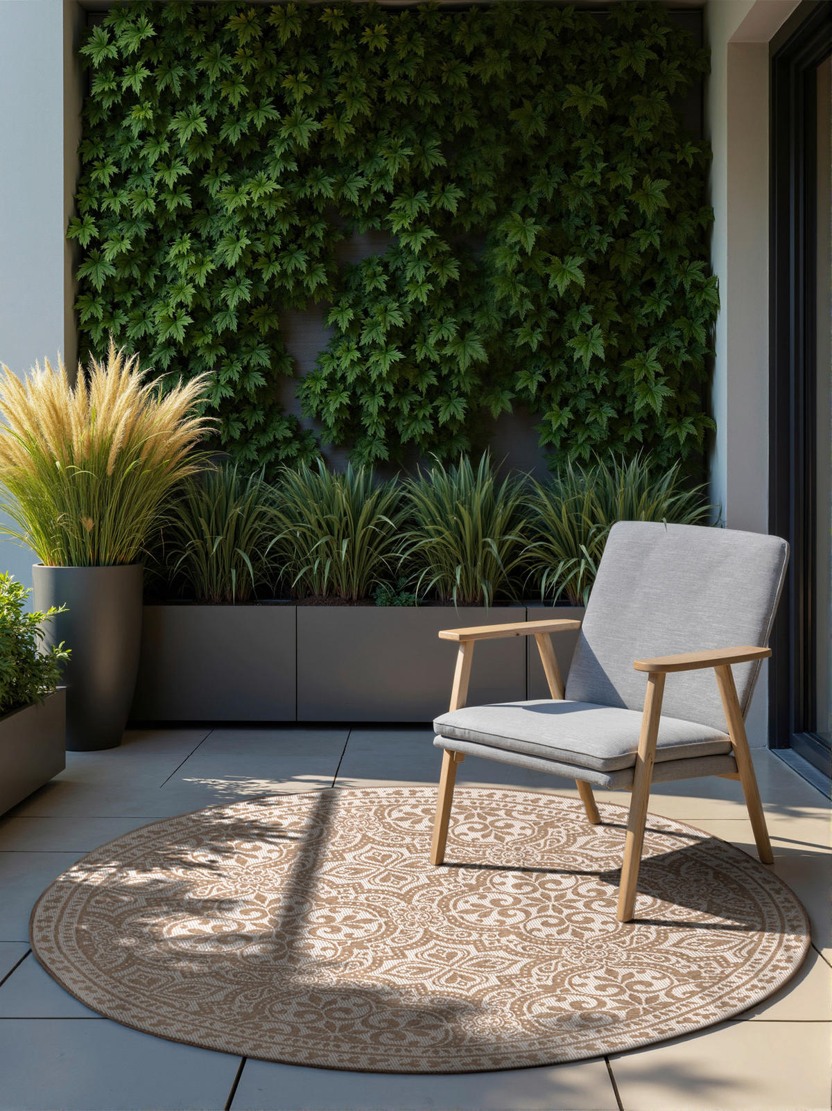 OUTDOORTEPPICH 160 cm Duet Sandfarben, Weiß  - Sandfarben/Weiß, Design, Kunststoff (160cm) - Hanse Home