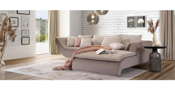 ECKSOFA in Webstoff Taupe, Beige  - Taupe/Sandfarben, Design, Textil/Metall (300/220cm) - Hom`in