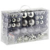CHRISTBAUMKUGEL-SET 111-teilig  - Grau, Trend, Kunststoff (36/23/12cm) - X-Mas