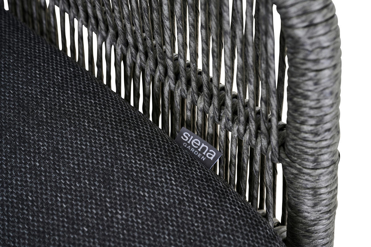 LOUNGEGARNITUR 4-teilig   145/76/73,5 cm Aluminium  - Grau, Basics, Kunststoff/Textil (145/76/73,5cm) - Siena Garden