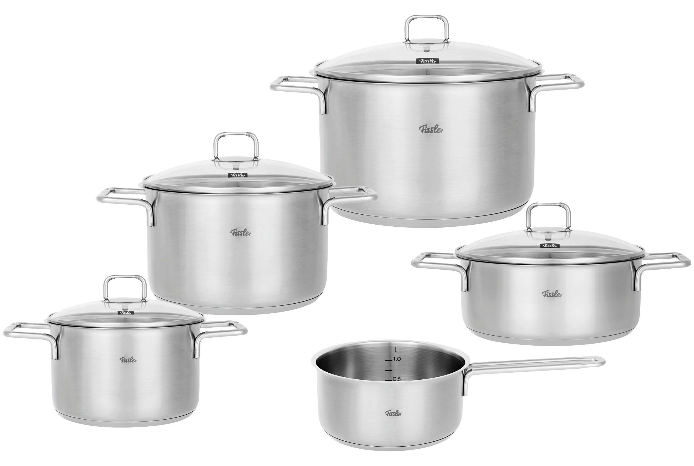 KOCHTOPFSET SatiTherm 5-teilig  - Edelstahlfarben, Basics, Metall - Fissler
