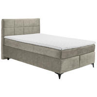 BOXSPRINGBETT 140/200 cm  in Hellgrau  - Hellgrau/Schwarz, Design, Holzwerkstoff/Kunststoff (140/200cm) - Xora