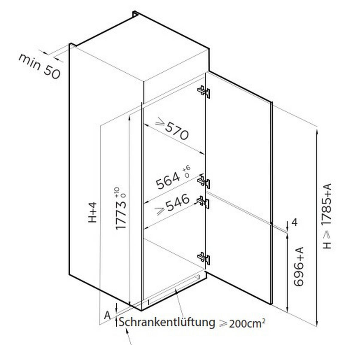 KÜHL-GEFRIER-KOMBINATION EKMBMFNFMCD  - Weiß, Basics, Glas/Metall (54/178,5/54cm) - Mican