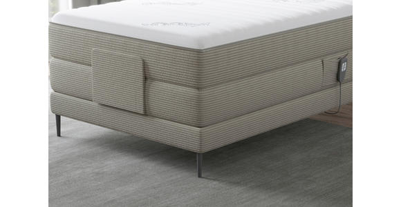 BOXSPRINGBETT 120/200 cm  in Hellgrau  - Hellgrau/Schwarz, Natur, Textil/Metall (120/200cm) - Esposa