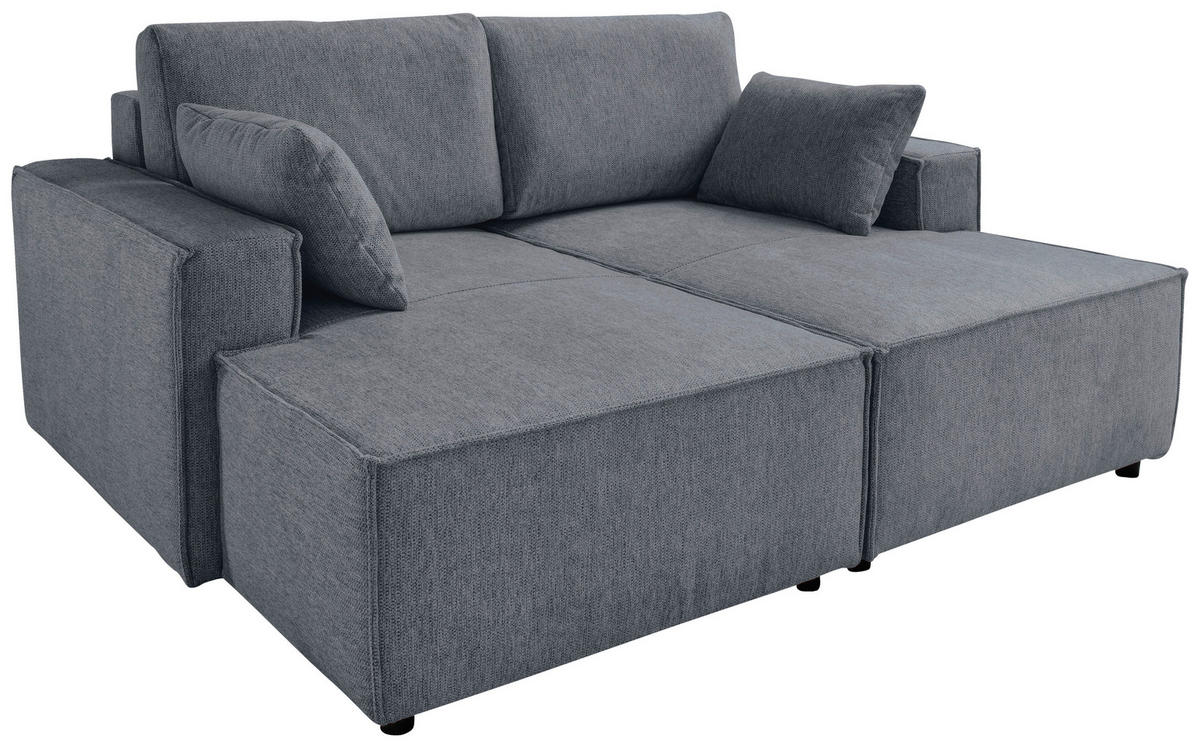 BIGSOFA in Chenille Anthrazit  - Anthrazit/Schwarz, Modern, Kunststoff/Textil (188/86/154cm) - Livetastic