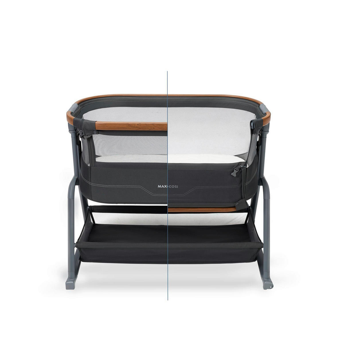 BEISTELLBETT Iora Plus   - Grau, Basics, Naturmaterialien/Kunststoff (61,3/68,3-77,4/91cm) - Maxi-Cosi