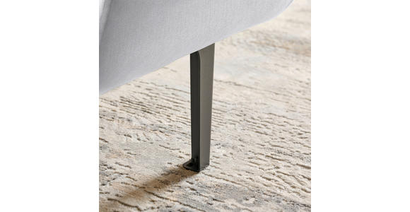 ECKSOFA in Chenille Silberfarben  167/311 cm  - Silberfarben/Schwarz, Design, Textil/Metall (167/311cm) - Xora