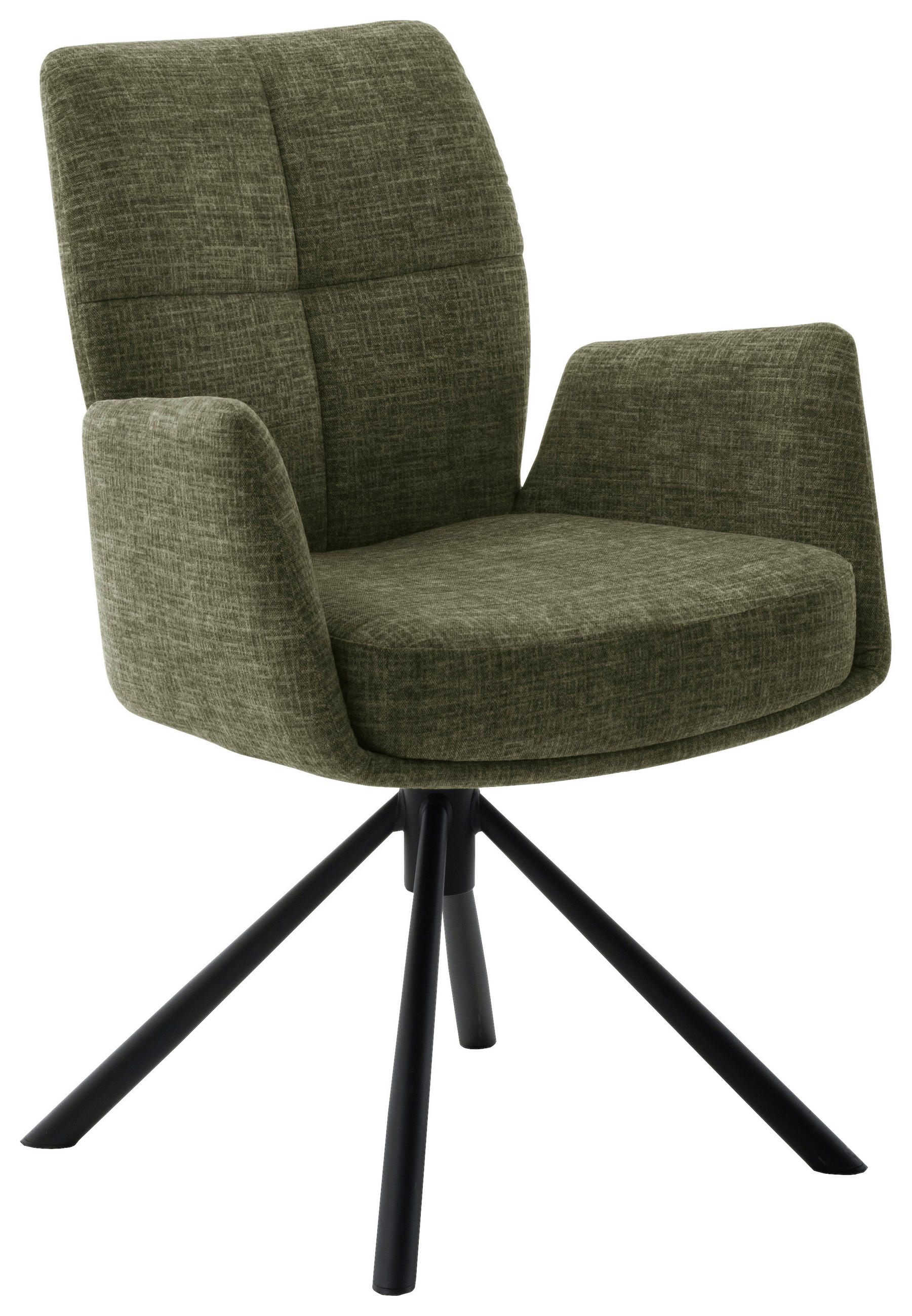 ARMLEHNSTUHL  in Flachgewebe  - Schwarz/Olivgrün, Design, Textil/Metall (60/87/61cm) - Novel