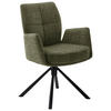 ARMLEHNSTUHL Flachgewebe  - Schwarz/Olivgrün, Design, Textil/Metall (60/87/61cm) - Novel