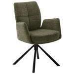 ARMLEHNSTUHL  in Flachgewebe  - Schwarz/Olivgrün, Design, Textil/Metall (60/87/61cm) - Novel
