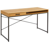 SCHREIBTISCH 140/58/76 cm Wildeiche   - Wildeiche/Schwarz, MODERN, Holzwerkstoff/Metall (140/58/76cm) - Carryhome