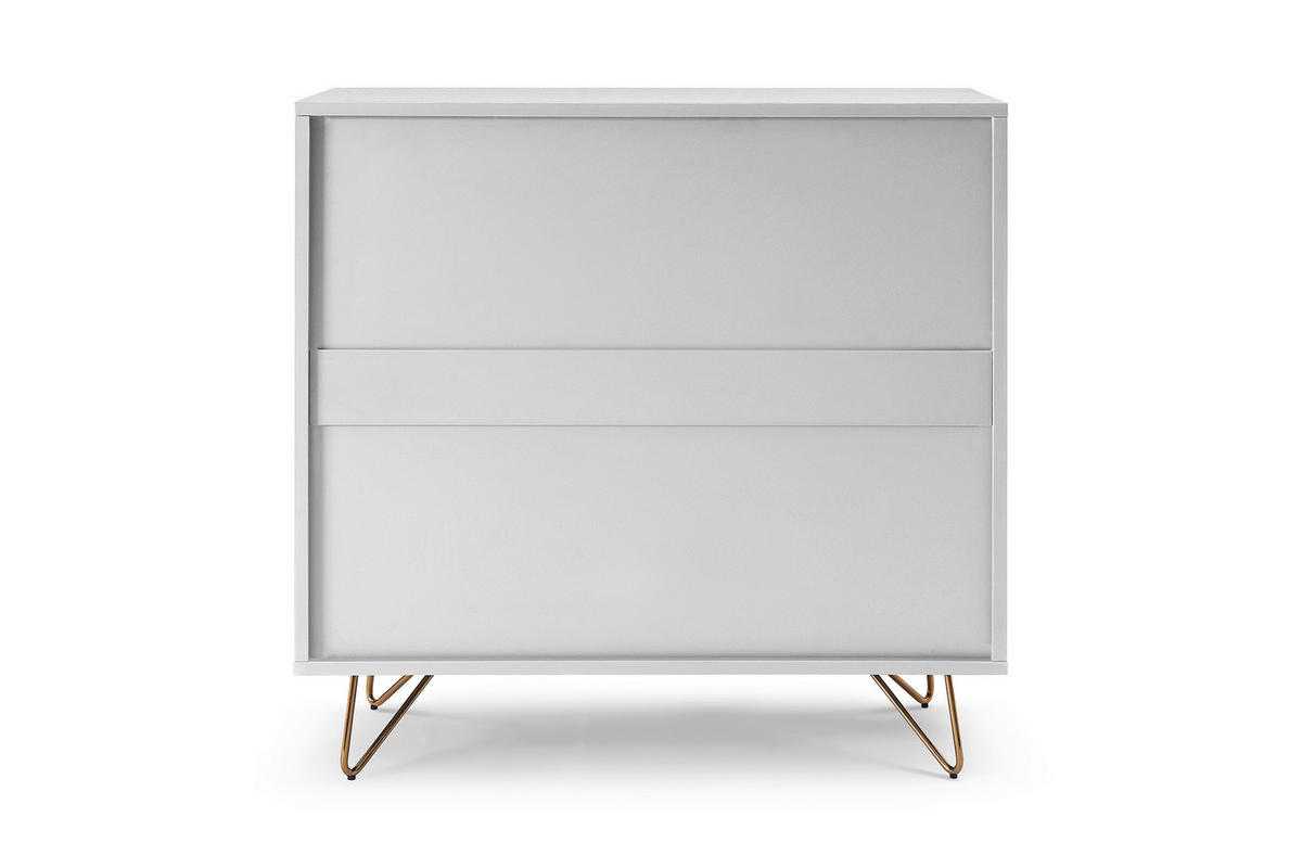 KOMMODE  in 90/90/40 cm  - Messingfarben/Weiß, Design, Holzwerkstoff/Metall (90/90/40cm) - Livetastic