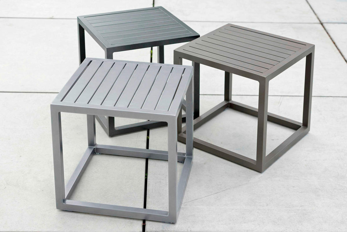 GARTENBEISTELLTISCH 40/40/40 cm Metall quadratisch  - Anthrazit, Basics, Metall (40/40/40cm) - Stern