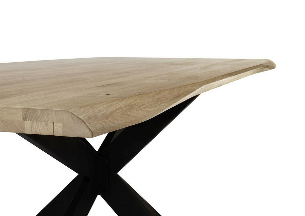 ESSTISCH in Holz, Metall 220/100/76 cm  - Eichefarben/Schwarz, MODERN, Holz/Metall (220/100/76cm) - Livetastic