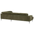 ECKSOFA Grün Chenille Kopfteilverstellung, Sitztiefenverstellung  - Schwarz/Grün, Design, Textil/Metall (307/243cm) - Xora