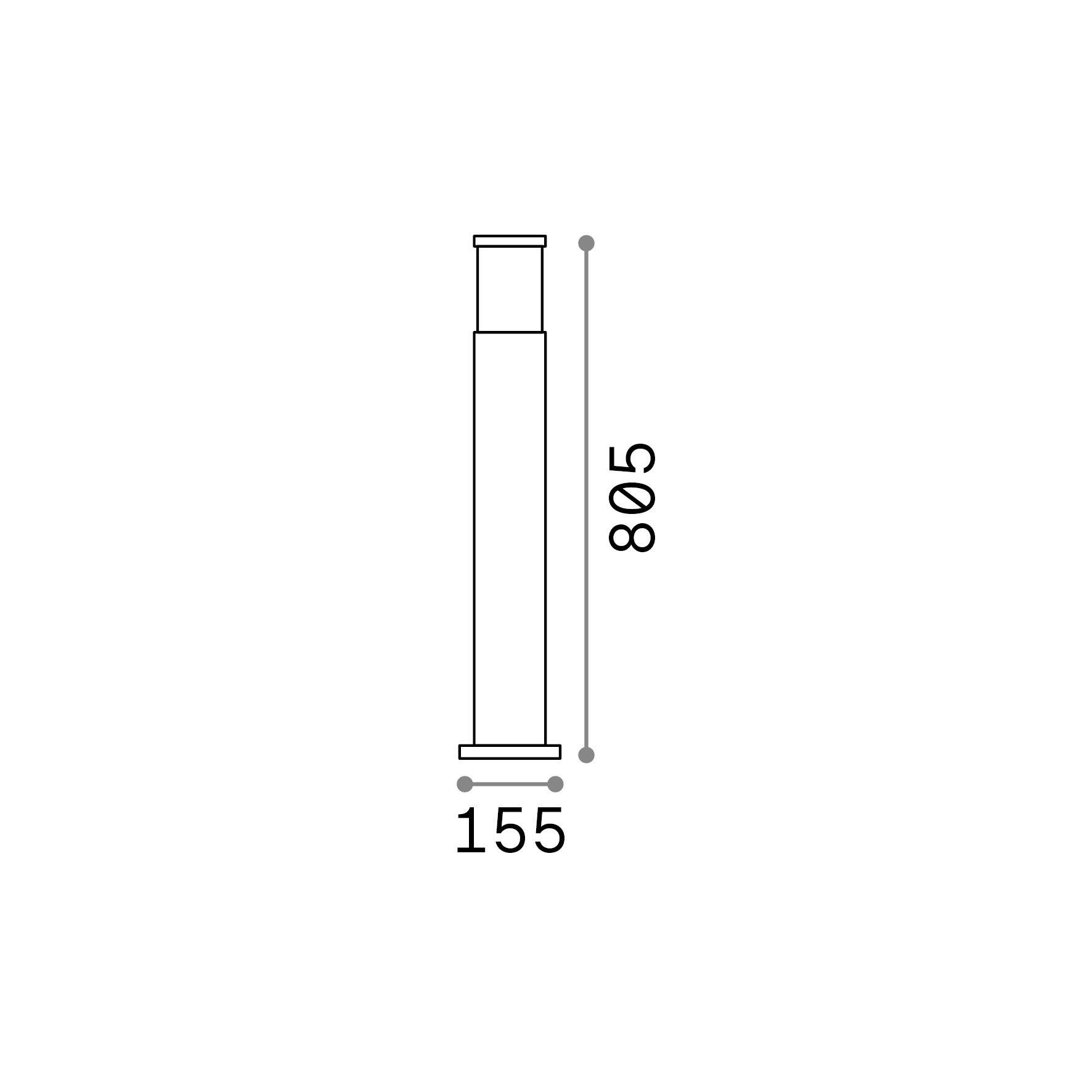 AUßENLEUCHTE 15,5/80,5 cm   - Mokka, KONVENTIONELL, Glas/Metall (15,5/80,5cm) - Ideal Lux