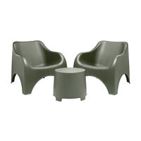 BALKONSET  3-teilig  - Grün, MODERN, Kunststoff