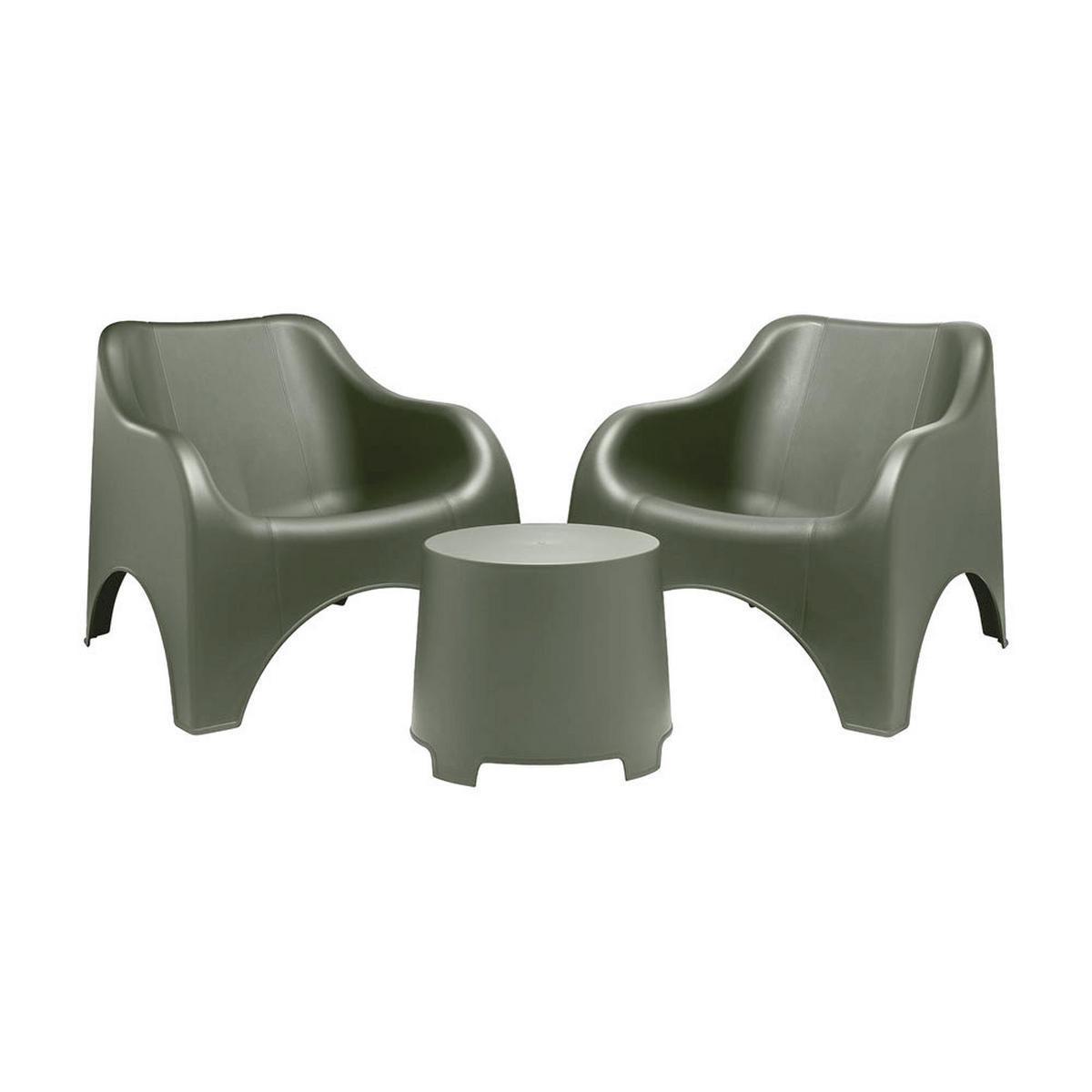 BALKONSET  3-teilig  - Grün, MODERN, Kunststoff