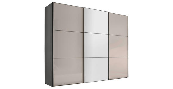 SCHWEBETÜRENSCHRANK 249/222/68 cm 3-türig Anthrazit, Dunkelgrau - Dunkelgrau/Anthrazit, MODERN, Glas/Holzwerkstoff (249/222/68cm) - Moderano