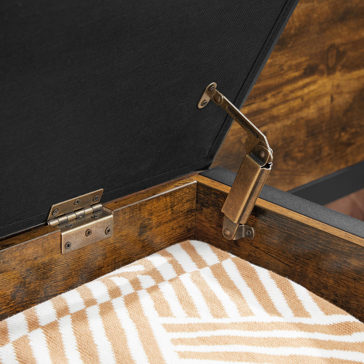 GARDEROBENBANK Vasagle  in 80/50/40 cm  - Schwarz/Braun, Trend, Leder/Holzwerkstoff (80/50/40cm) - Boxxx