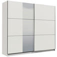 SCHWEBETÜRENSCHRANK 236,5/210/62,5 cm 2-türig Weiß  - Schwarz/Weiß, Basics, Glas/Holzwerkstoff (236,5/210/62,5cm) - Xora