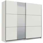 SCHWEBETÜRENSCHRANK 236,5/210/62,5 cm 2-türig Weiß  - Schwarz/Weiß, Basics, Glas/Holzwerkstoff (236,5/210/62,5cm) - Xora
