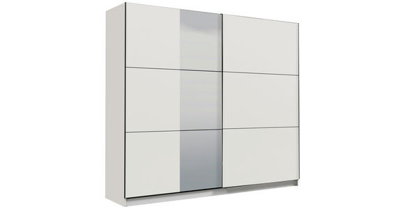 SCHWEBETÜRENSCHRANK 236,5/210/62,5 cm 2-türig Weiß - Schwarz/Weiß, Basics, Glas/Holzwerkstoff (236,5/210/62,5cm) - Xora