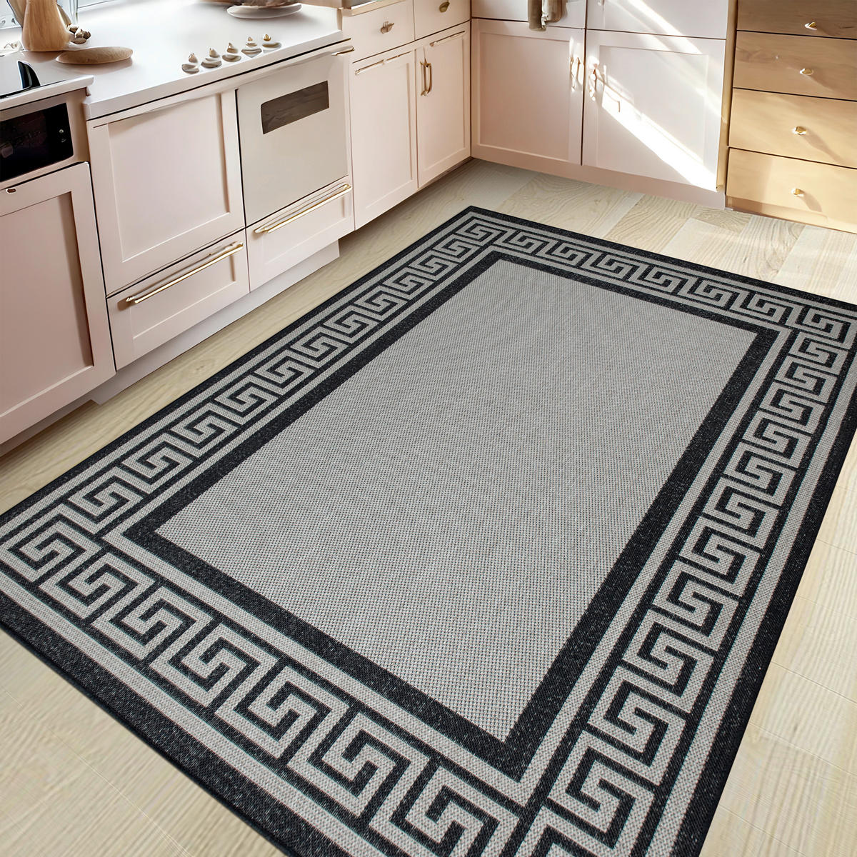 OUTDOORTEPPICH 80/150 cm Grau, Schwarz  - Schwarz/Grau, Design, Kunststoff (80/150cm) - Novel