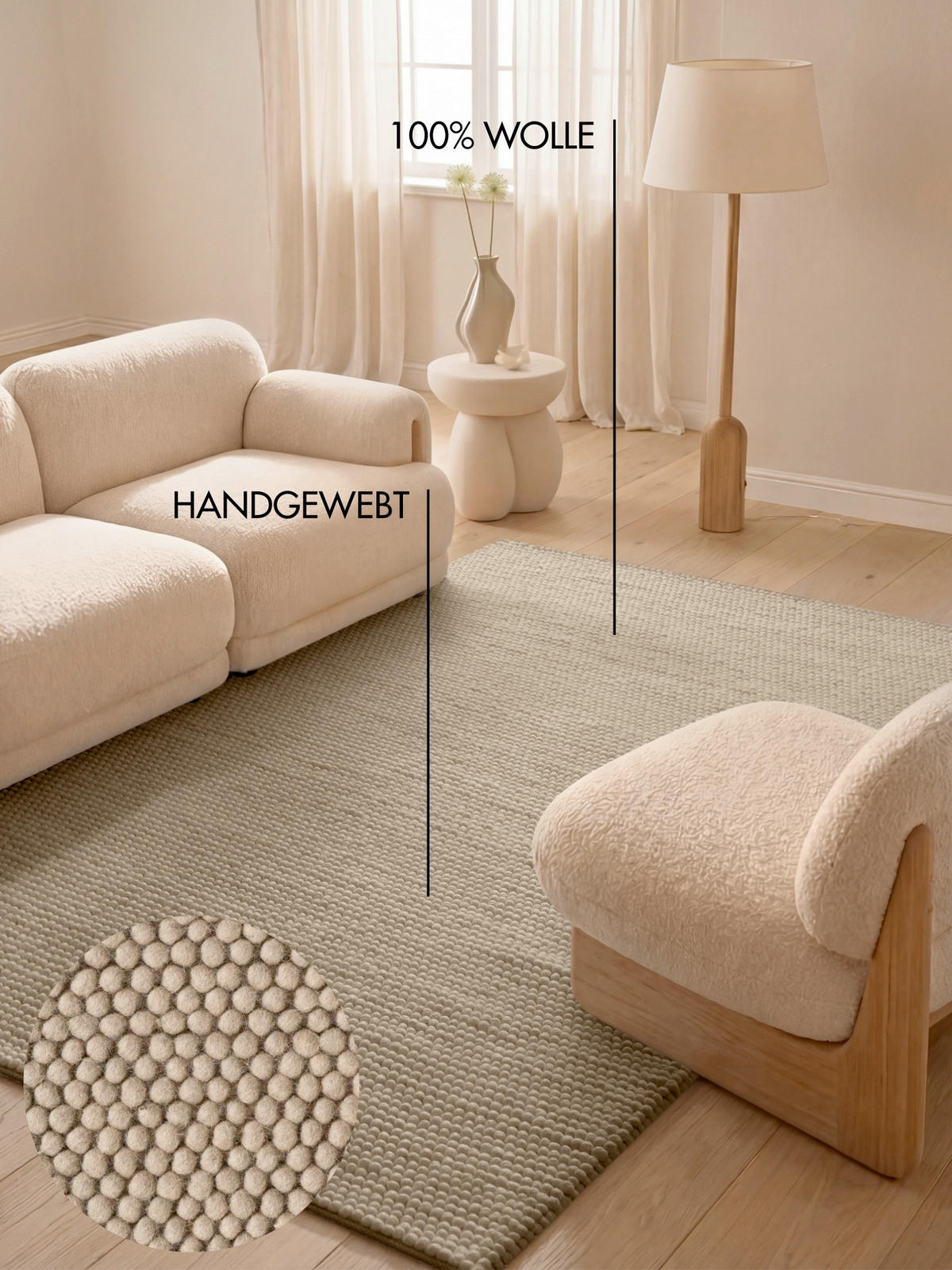 WOLLTEPPICH 120/170 cm Richmond Beige, Beigebraun rechteckig  - Beige/Beigebraun, KONVENTIONELL, Textil (120/170cm) - Ted Baker