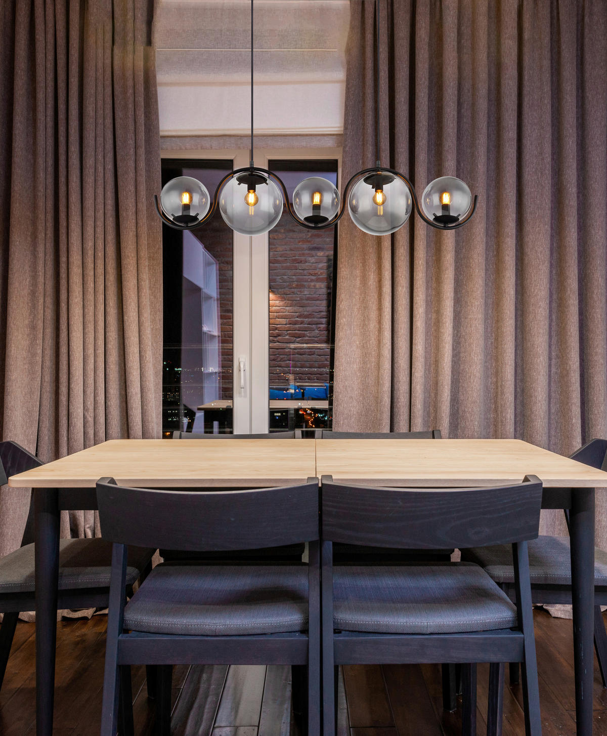 HÄNGELEUCHTE 100/20/120 cm    - Schwarz, Basics, Glas/Metall (100/20/120cm) - Globo