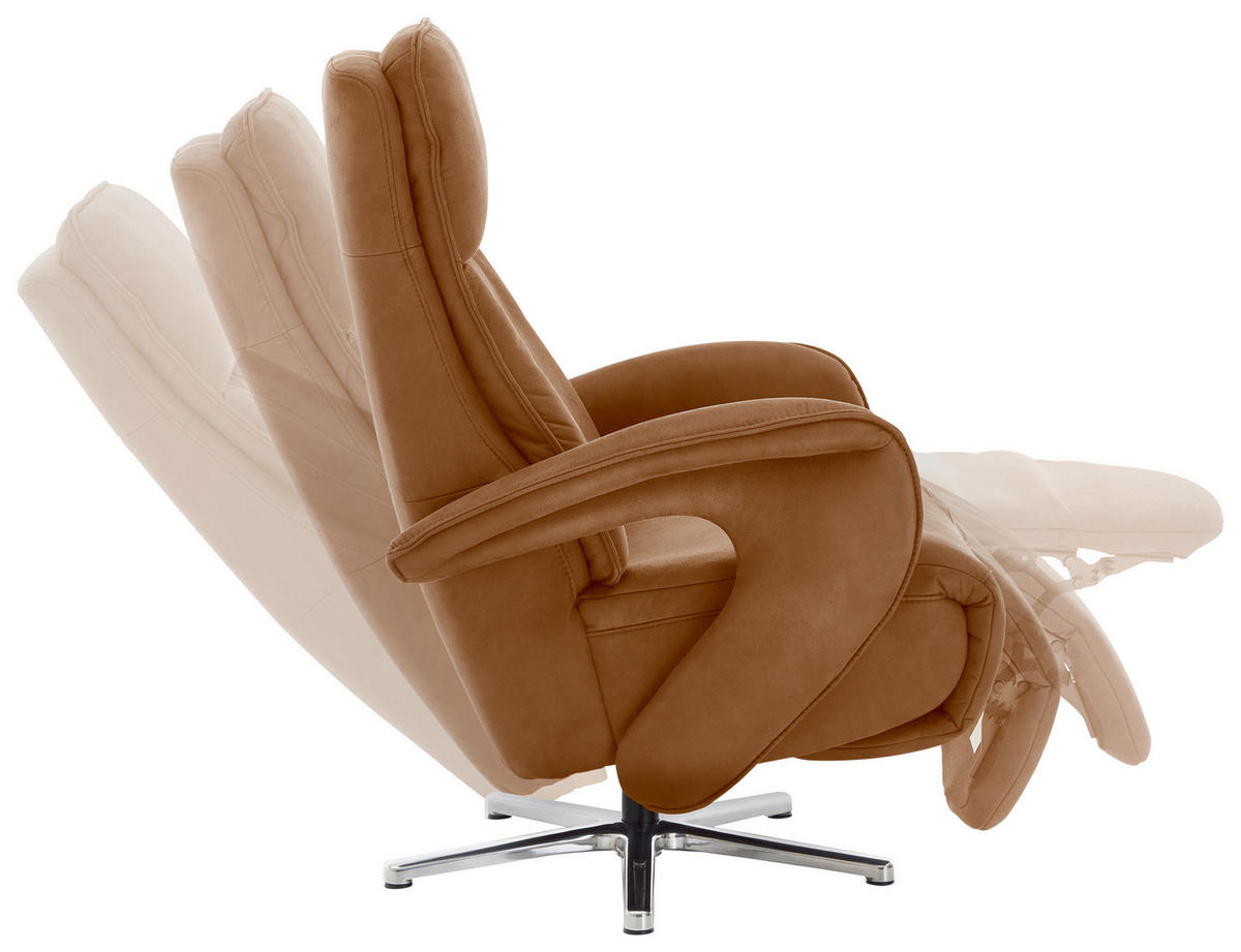 RELAXSESSEL in Textil Currygelb  - Chromfarben/Currygelb, Design, Textil/Metall (77/110/87cm) - Valdera