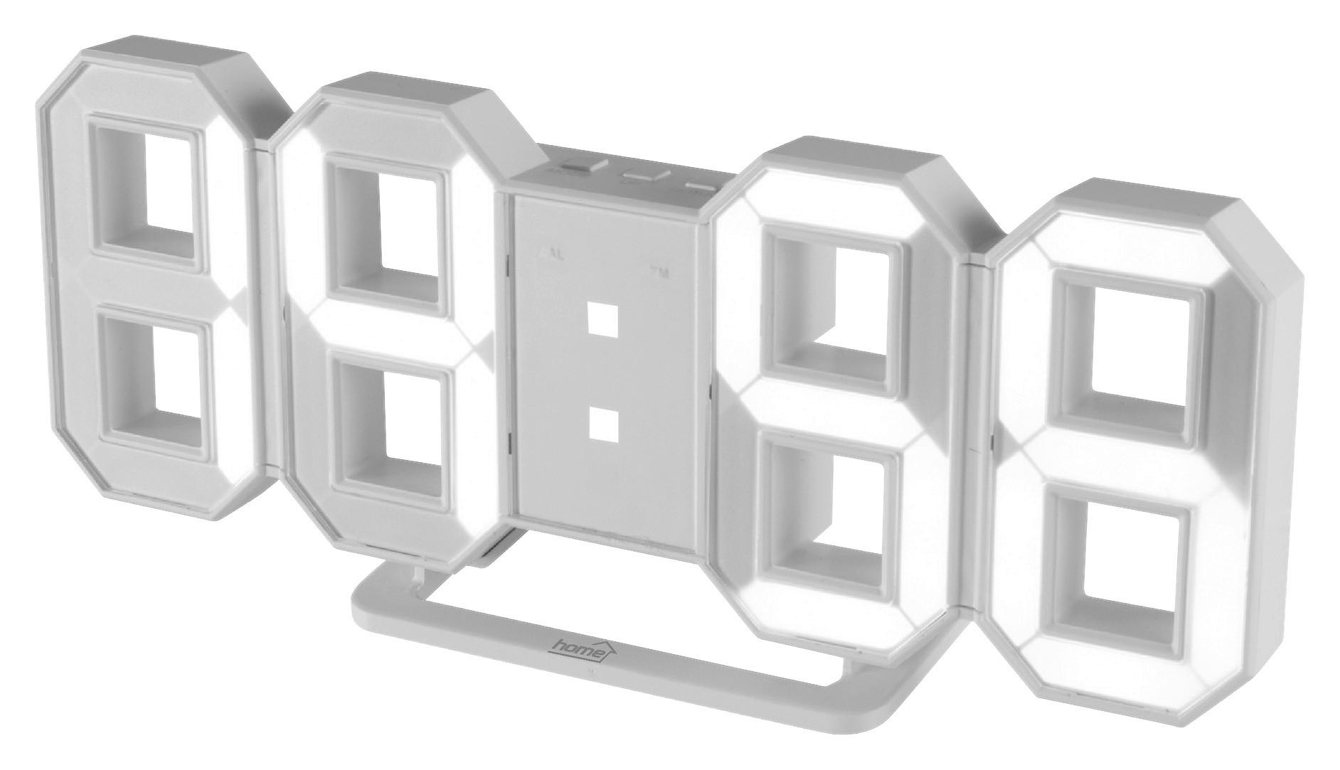 ÉBRESZTŐÓRA 23,5/10/2,5 cm   - fehér (23,5/10/2,5cm)